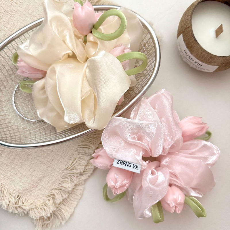 Women Accessories Photos - Korean Tulip Elastic Scrunchie – Hair