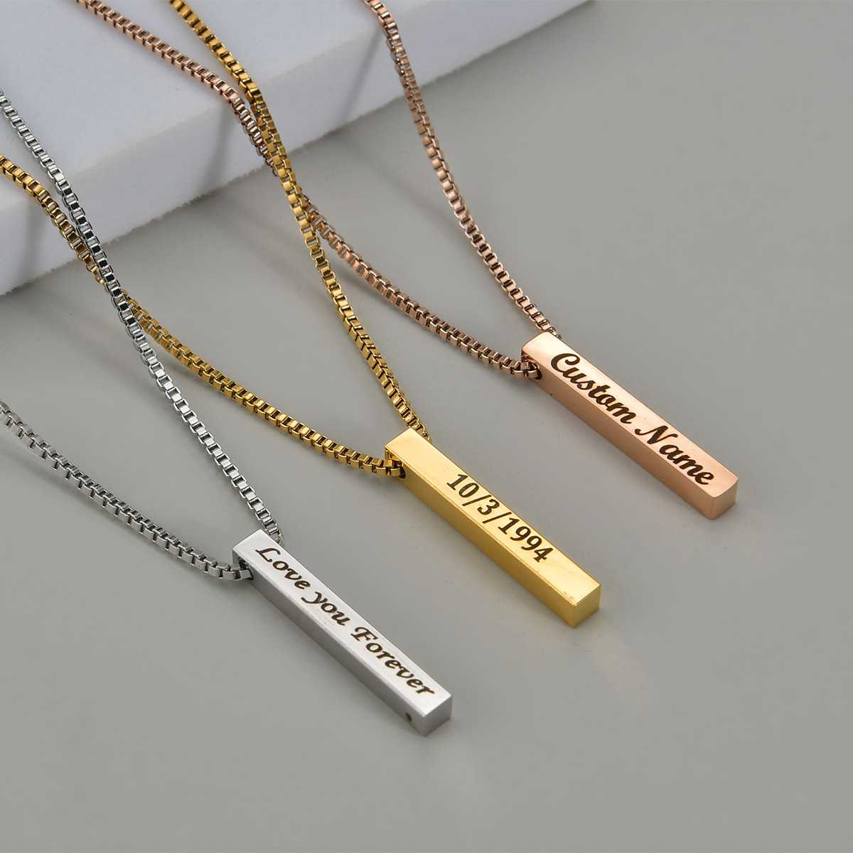 Women Accessories Gift Box - Four Sides Engraving Name Date Square