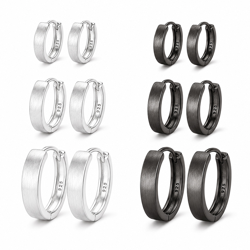 Statement Earrings Oversized - 925 Sterling Silver Hoop Earrings for