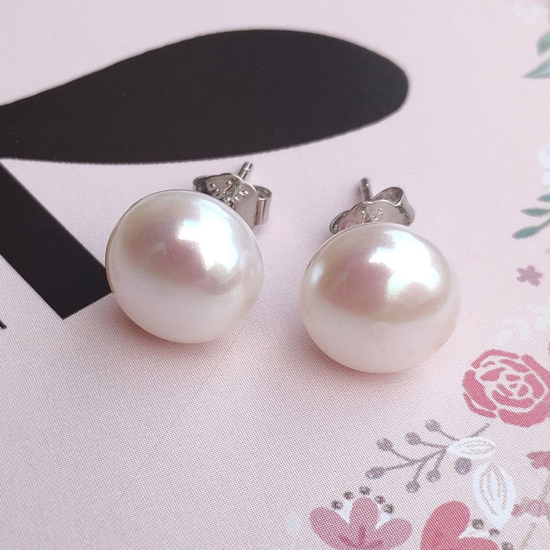 Statement Earrings Oversized - 10-13mm Big Pearl Earrings Real S925