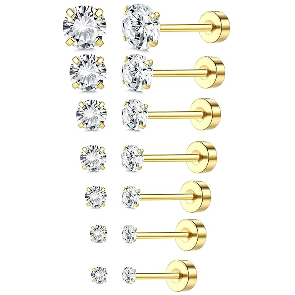 Statement Earrings Oversized - 1 or 6pcs 18K Gold Plated