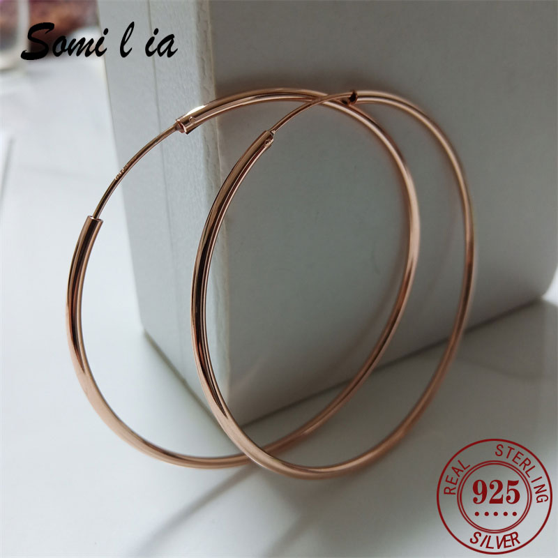 Statement Earrings Oversized - SOMILIA New Rose Gold Big Hoop