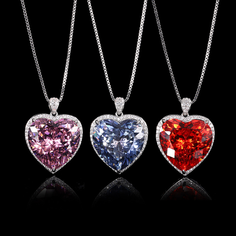 Women Accessories In Wholesale - Shiny Cut Heart Pendant Necklace for