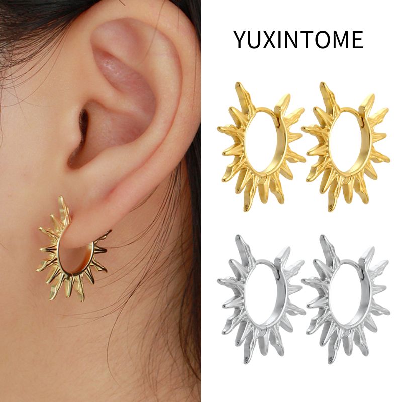 Statement Earrings Oversized - 925 Sterling Silver Ear Needle Vintage