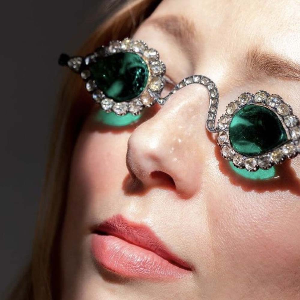 Women Accessories Photos - Stonefans Green Water Drop Sunglasses Frame