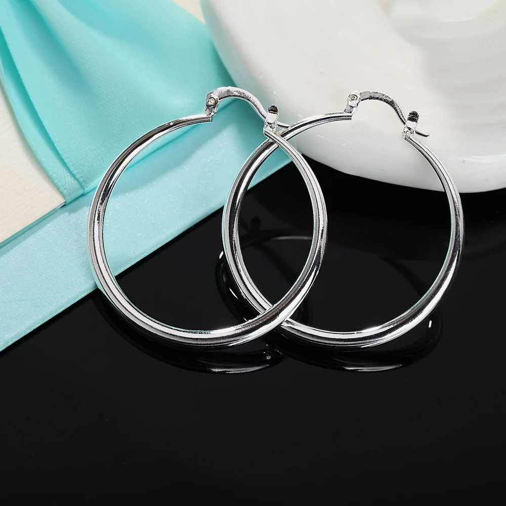 Hot New Fine 925 Sterling Silv - Statement Earrings Oversized review and price