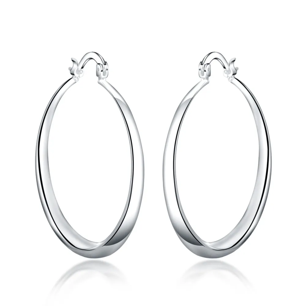 Hot New Fine 925 Sterling Silv - Statement Earrings Oversized review and price