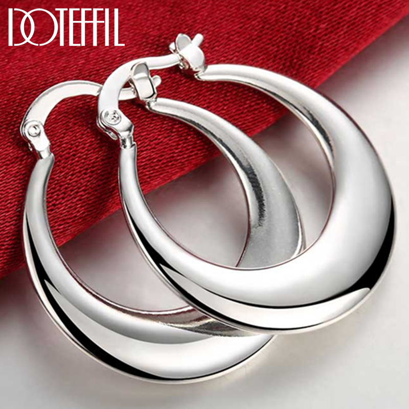 DOTEFFIL 925 Sterling Silver C - Statement Earrings Oversized review and price