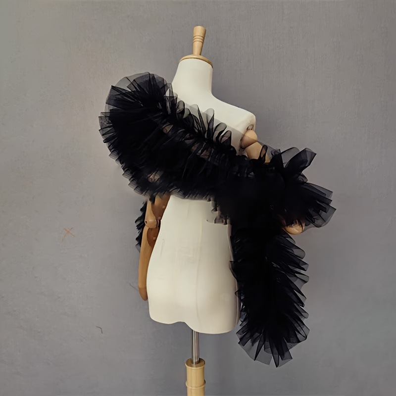 Black fluffy gauze shawl bride - Women Accessories Photos review and price