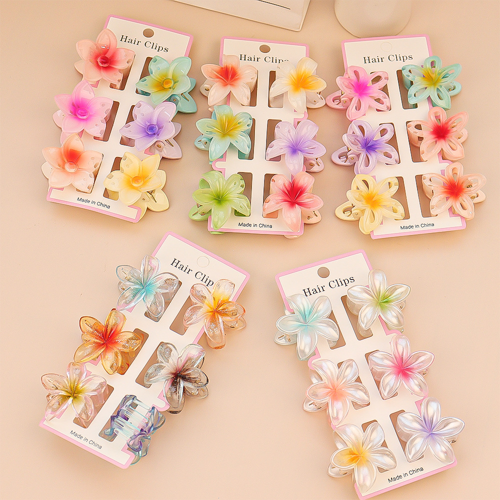 6Pcs Fashion Colorful Transpar - Hair Claw Clip Set review and price