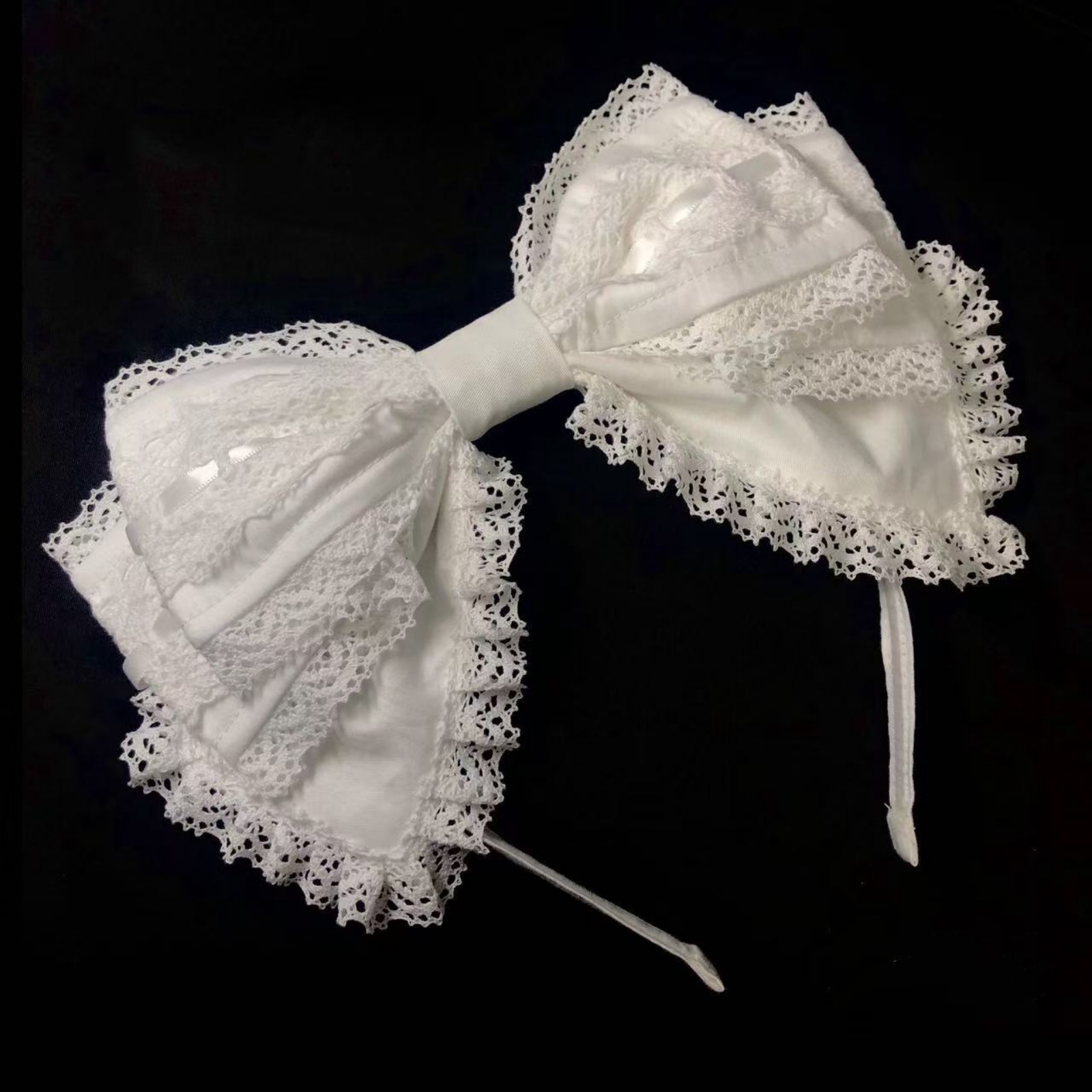 1Pc White Bow Lace Headband, S - Women Accessories Photos review and price