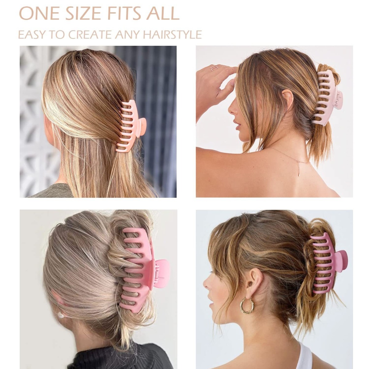 12Pcs Neutral Tone Plastic Hai - Hair Claw Clip Set review and price