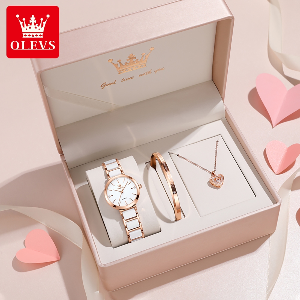 OLEVS Women Watch 5877 Luxury  - Women Accessories Gift Box review and price