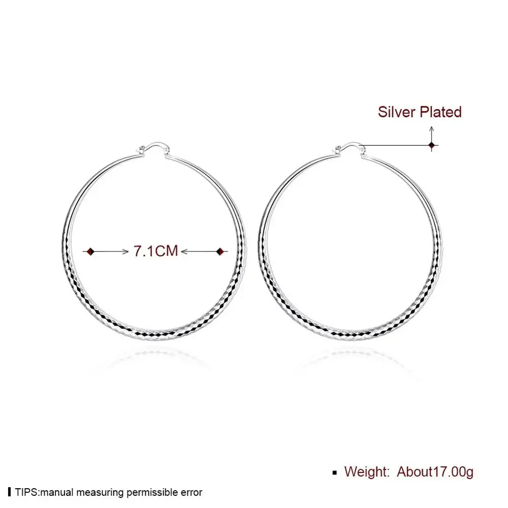 Hot 925 Sterling Silver 7CM  E - Statement Earrings Oversized review and price