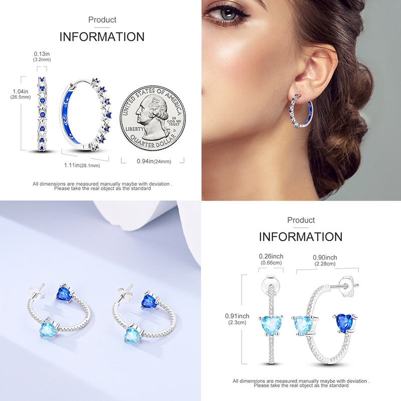 Blue Stars Series Hoop Earring - Statement Earrings Oversized review and price