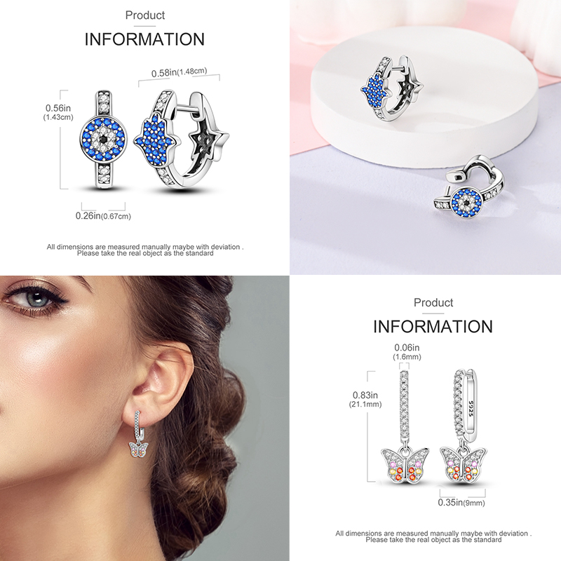 Blue Stars Series Hoop Earring - Statement Earrings Oversized review and price