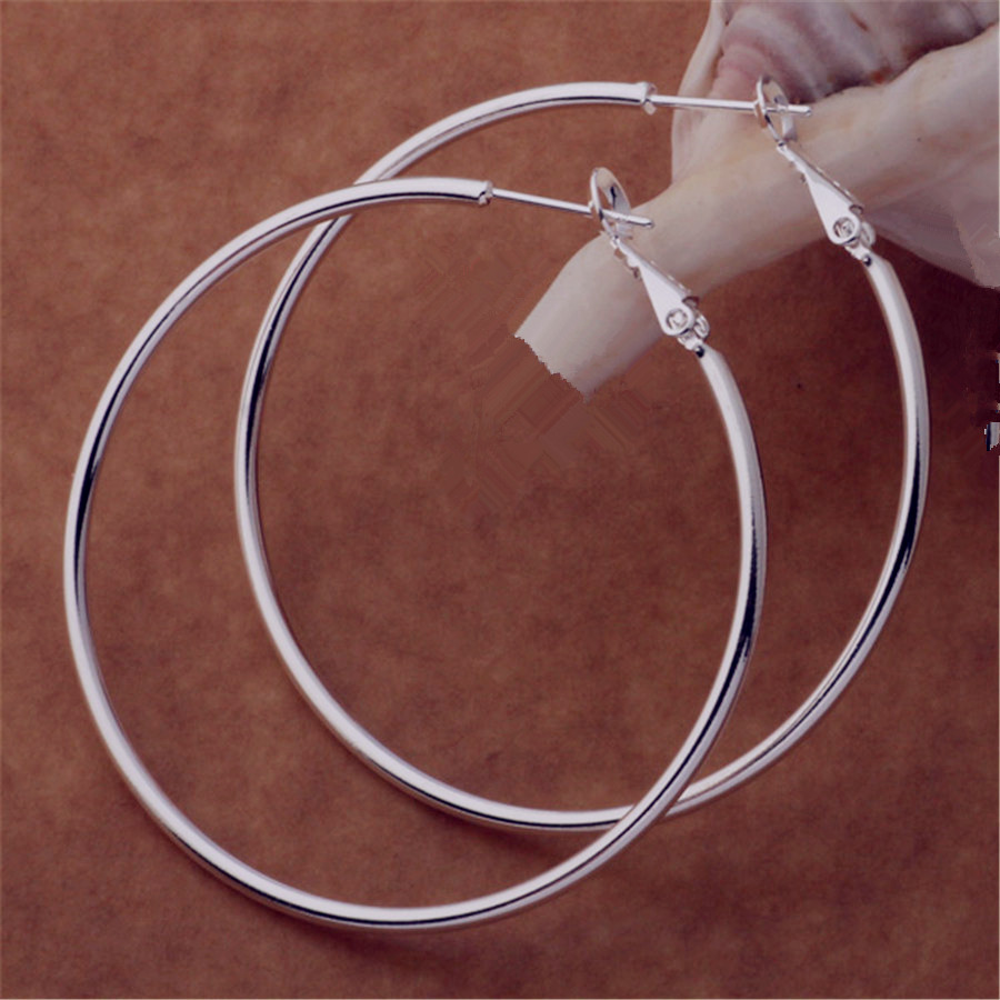 925 Sterling Silver Big Circle - Statement Earrings Oversized review and price
