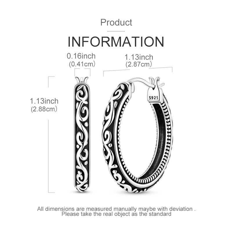 925 Sterling Silver Earrings W - Statement Earrings Oversized review and price