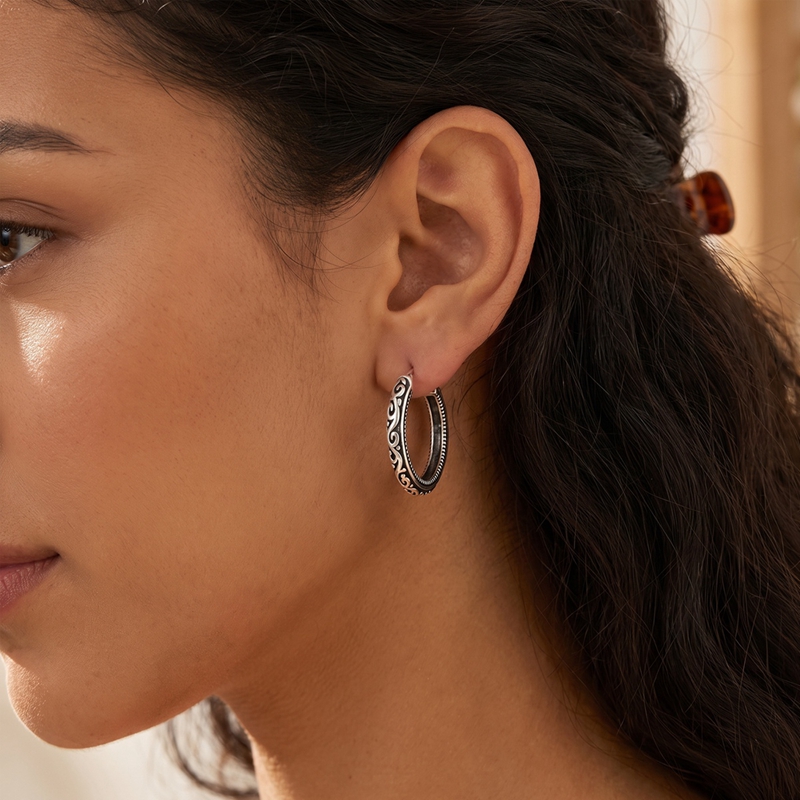 925 Sterling Silver Earrings W - Statement Earrings Oversized review and price