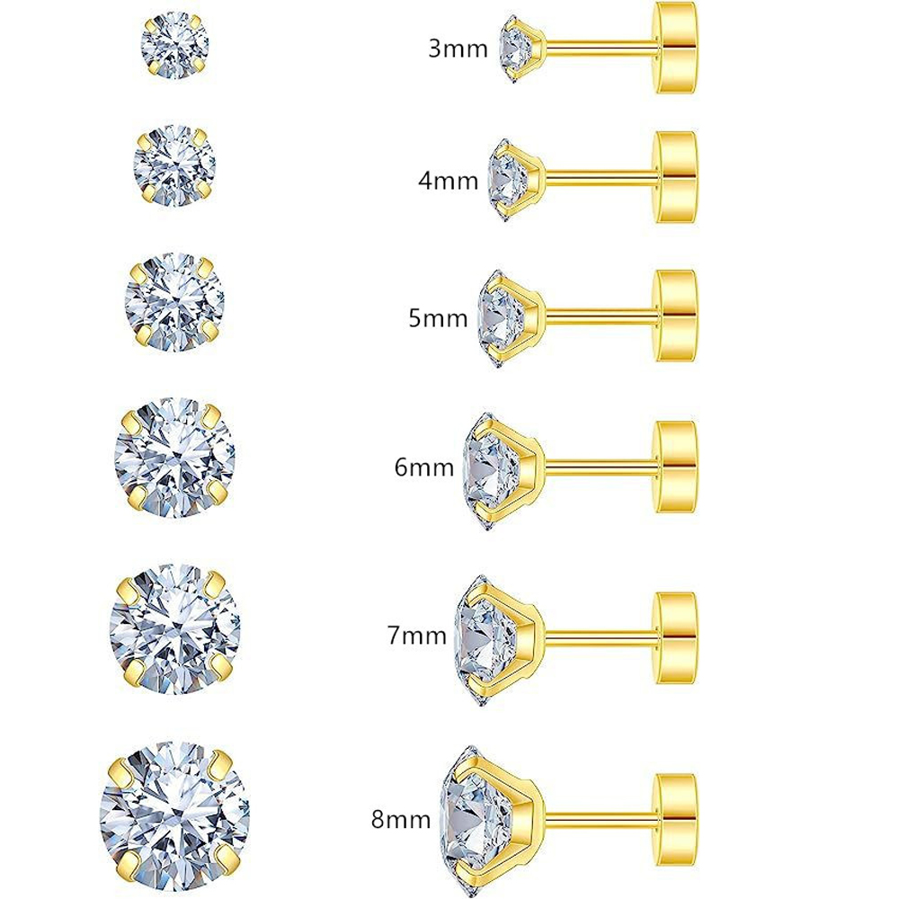 1 or 6pcs 18K Gold Plated Surg - Statement Earrings Oversized review and price