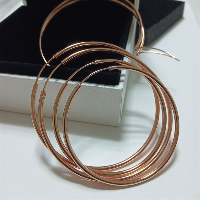 SOMILIA New Rose Gold Big Hoop - Statement Earrings Oversized review and price