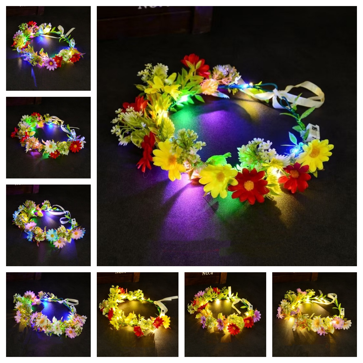 LED Light Up Flower Crown Head - Women Accessories Photos review and price