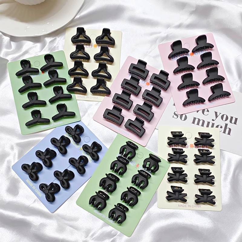 8pcs/set Black Colorful Geomet - Hair Claw Clip Set review and price