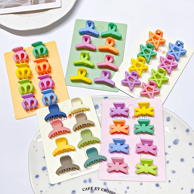 8pcs/set Black Colorful Geomet - Hair Claw Clip Set review and price