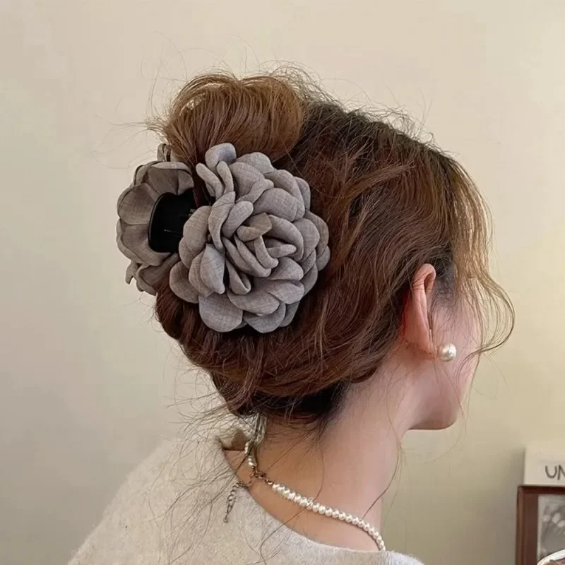 French Fabric Rose Flower Hair - Hair Claw Clip Set review and price