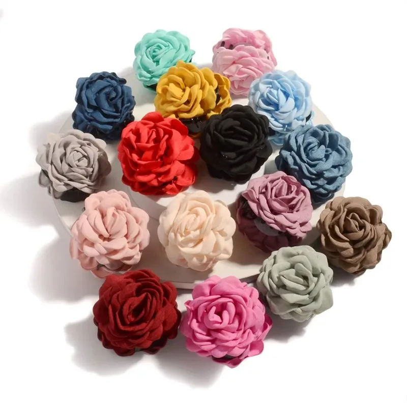 French Fabric Rose Flower Hair - Hair Claw Clip Set review and price